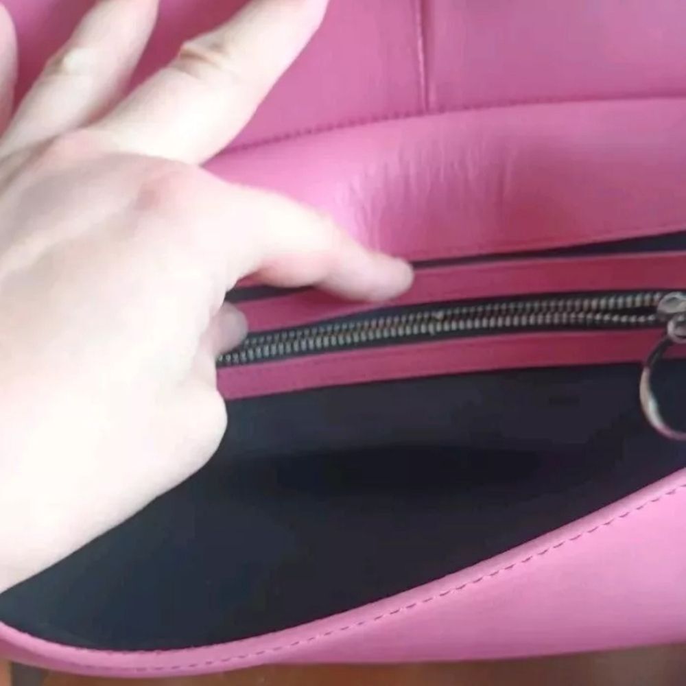 Behno Tilda Nappa Saddle Baguette Pink NWT - Picture 6 of 10